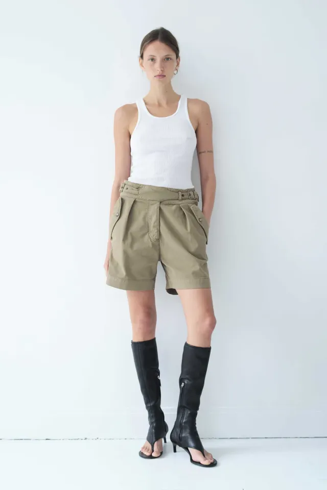 Acquaverde Perth shorts verde militare vita alta