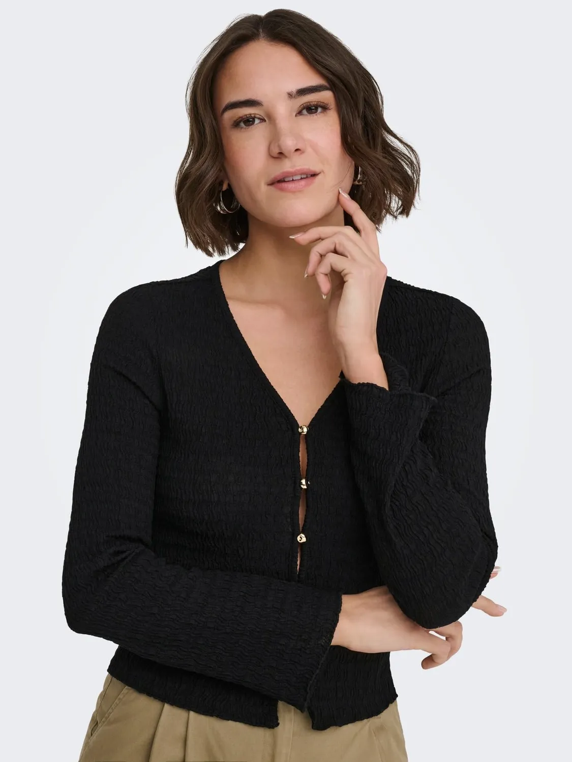ONLY Onlilse cardigan nero donna maglione leggero