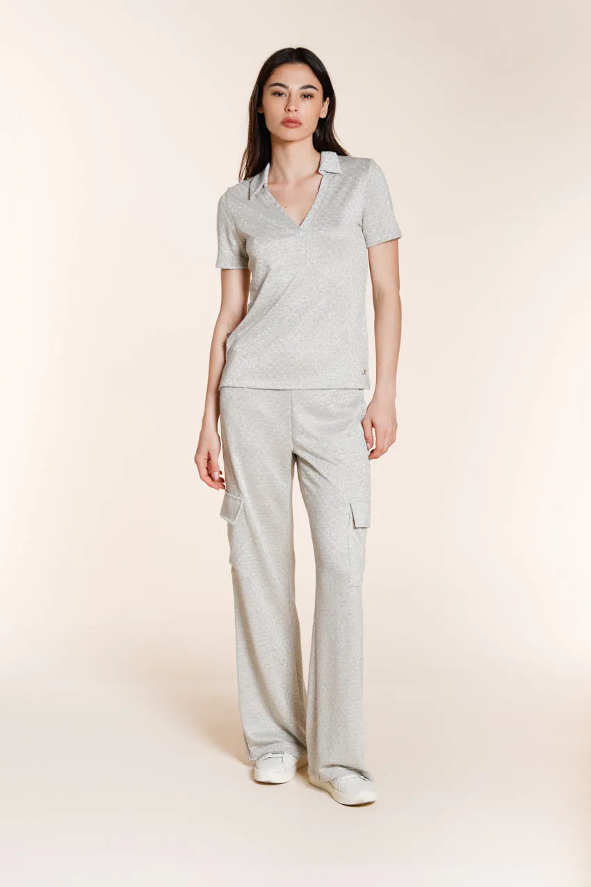Mason's Ada camicia donna argento lurex manica corta