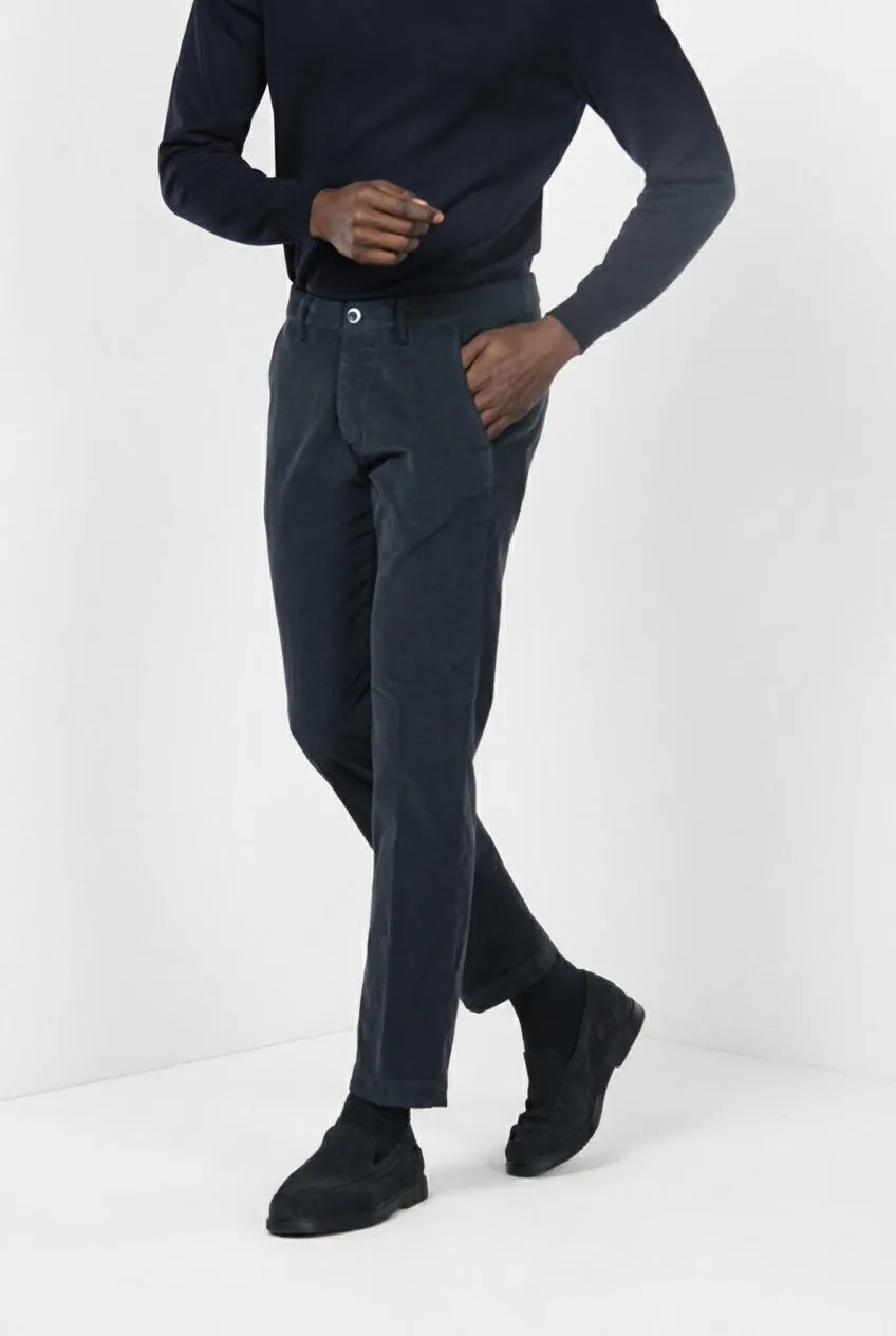 Mason's Torino pantalone chino velluto blu notte slim fit