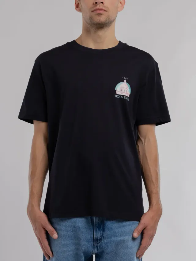 Teddy Smith T-Andrew MC t-shirt ampia dark navy cotone