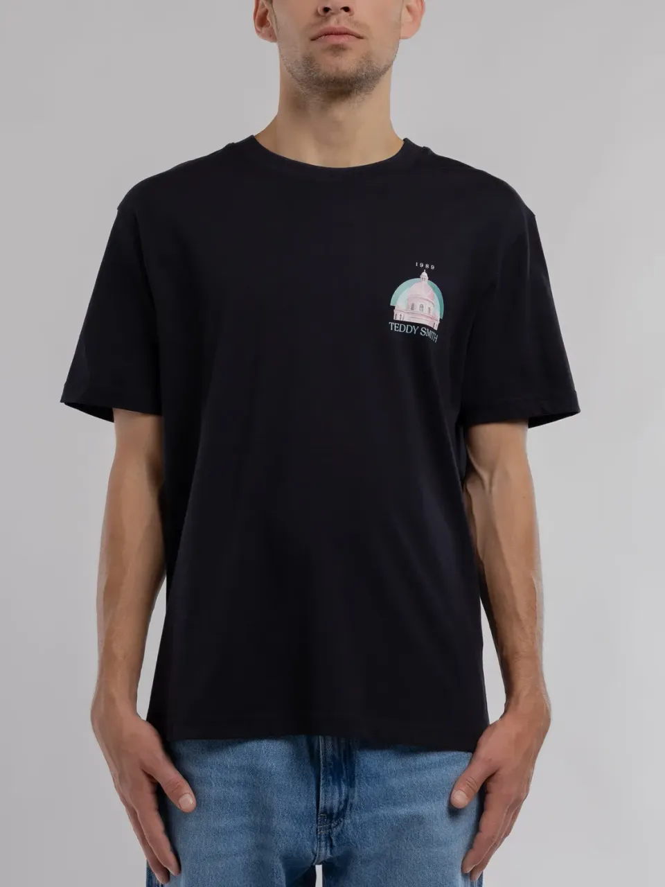 Teddy Smith T-Andrew MC t-shirt ampia dark navy cotone