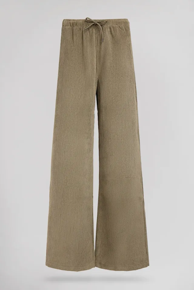 Teddy Smith P-Leen pantalone velluto kaki wide leg donna