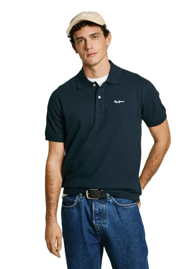 Pepe Jeans Essential Contrast Logo polo uomo bianca
