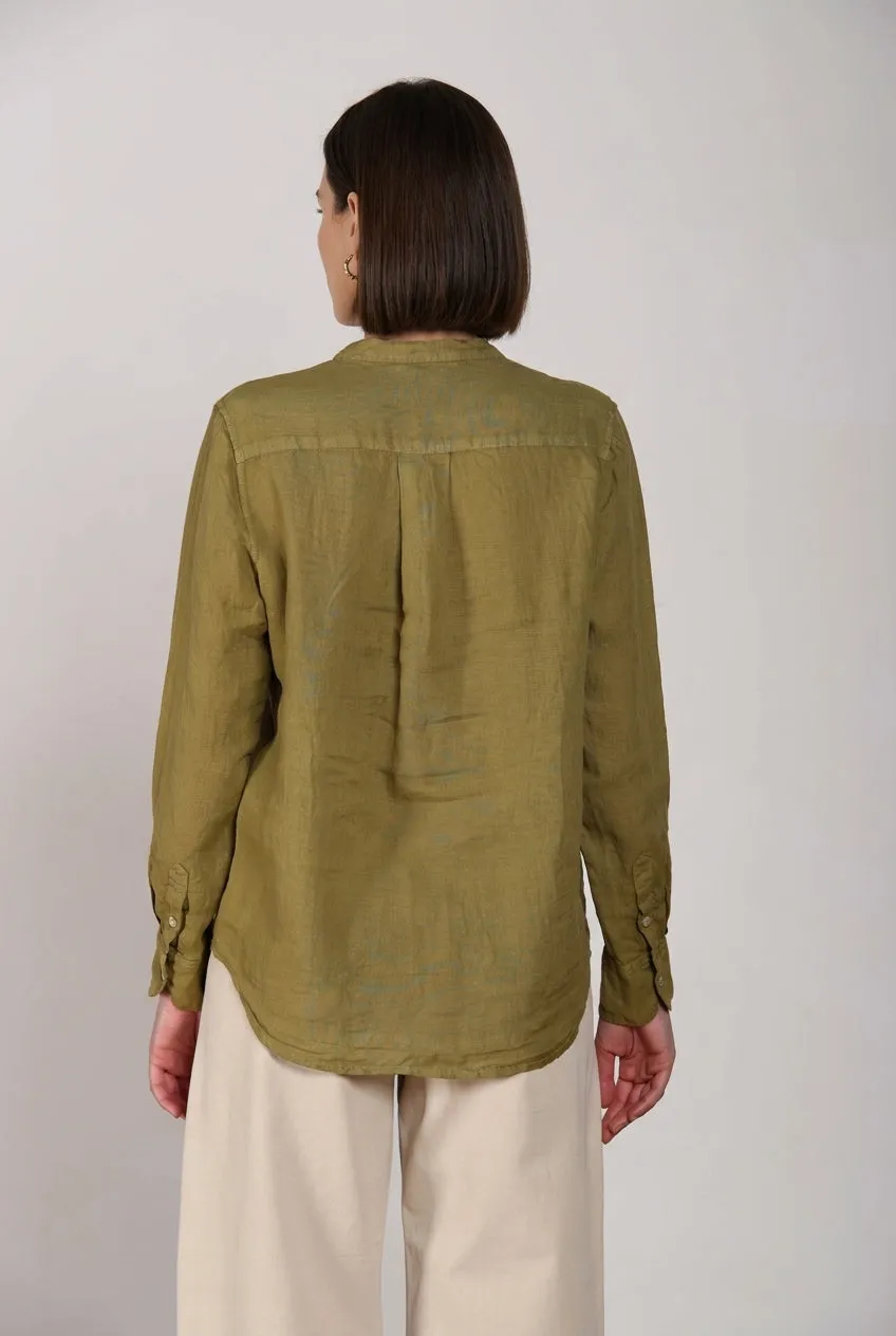 Mason's Delhi camicia verde acido lino 100%