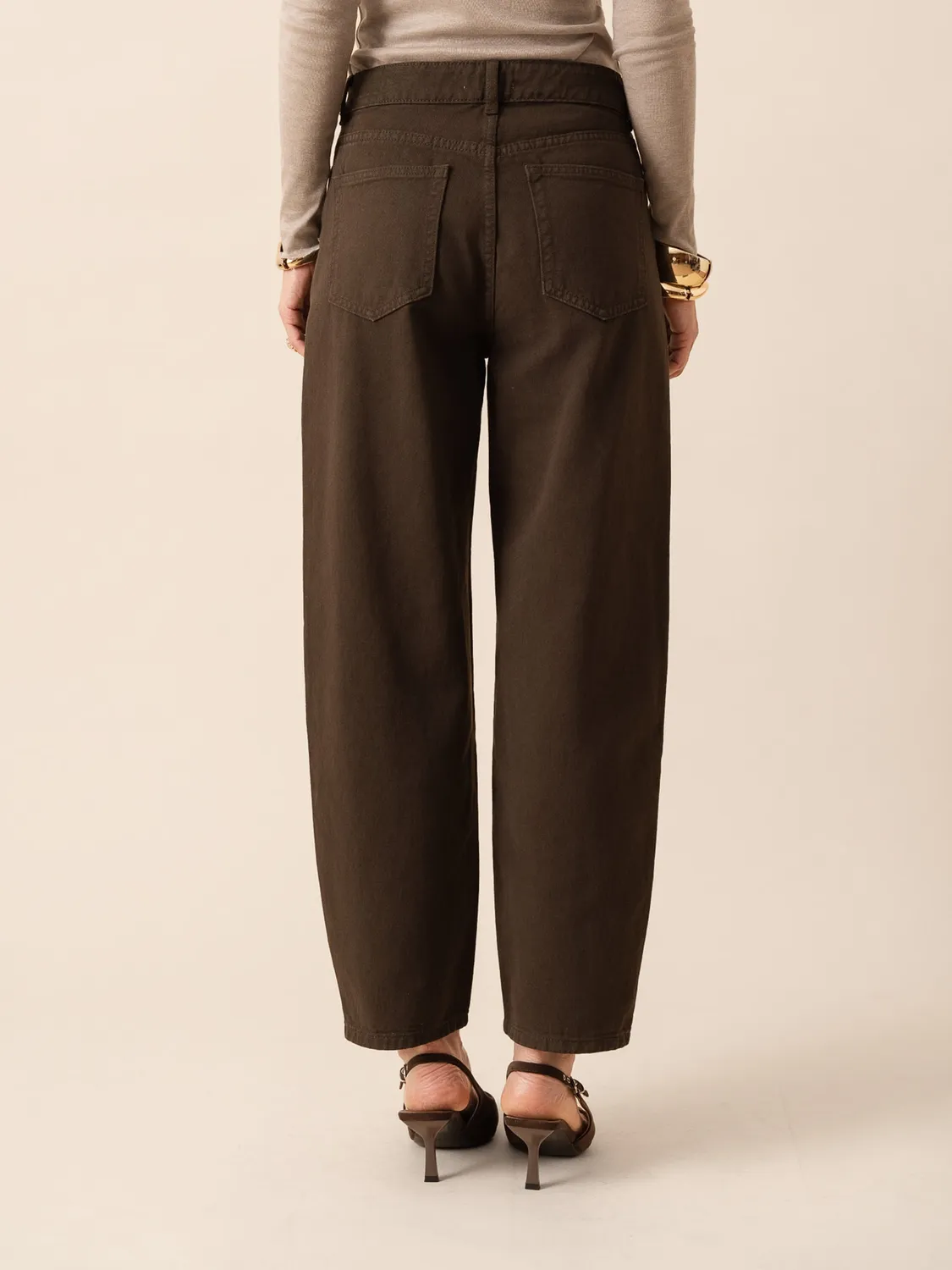 Oraije Bony jeans barrel cioccolato