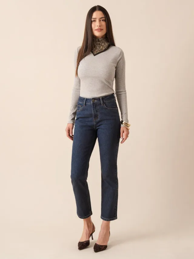 Oraije Mia jeans momfit petite blu scuro