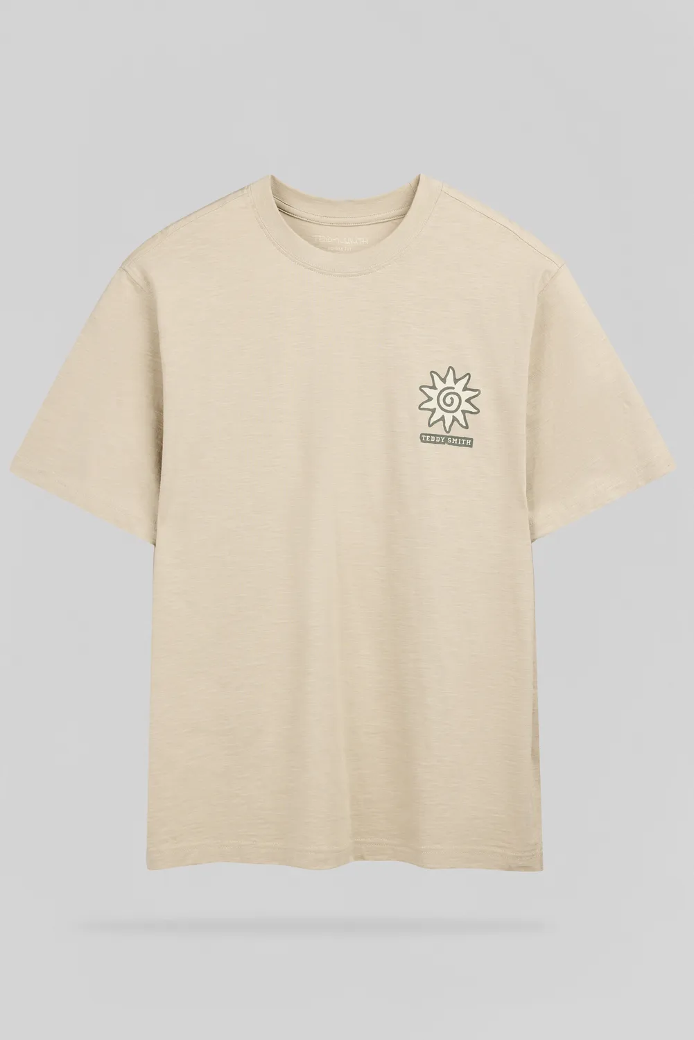 Teddy Smith T-Ethnic MC Beige t-shirt ampia stampa etnica