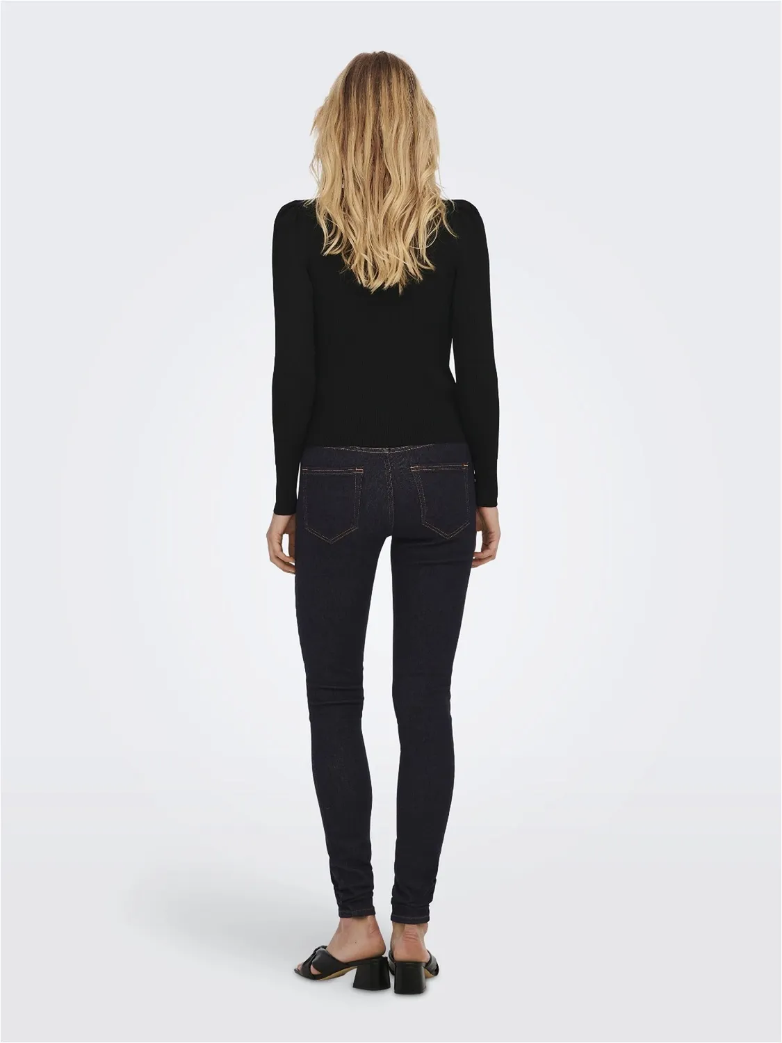 ONLY Onlsally Maglione Donna Nero Collo Rotondo
