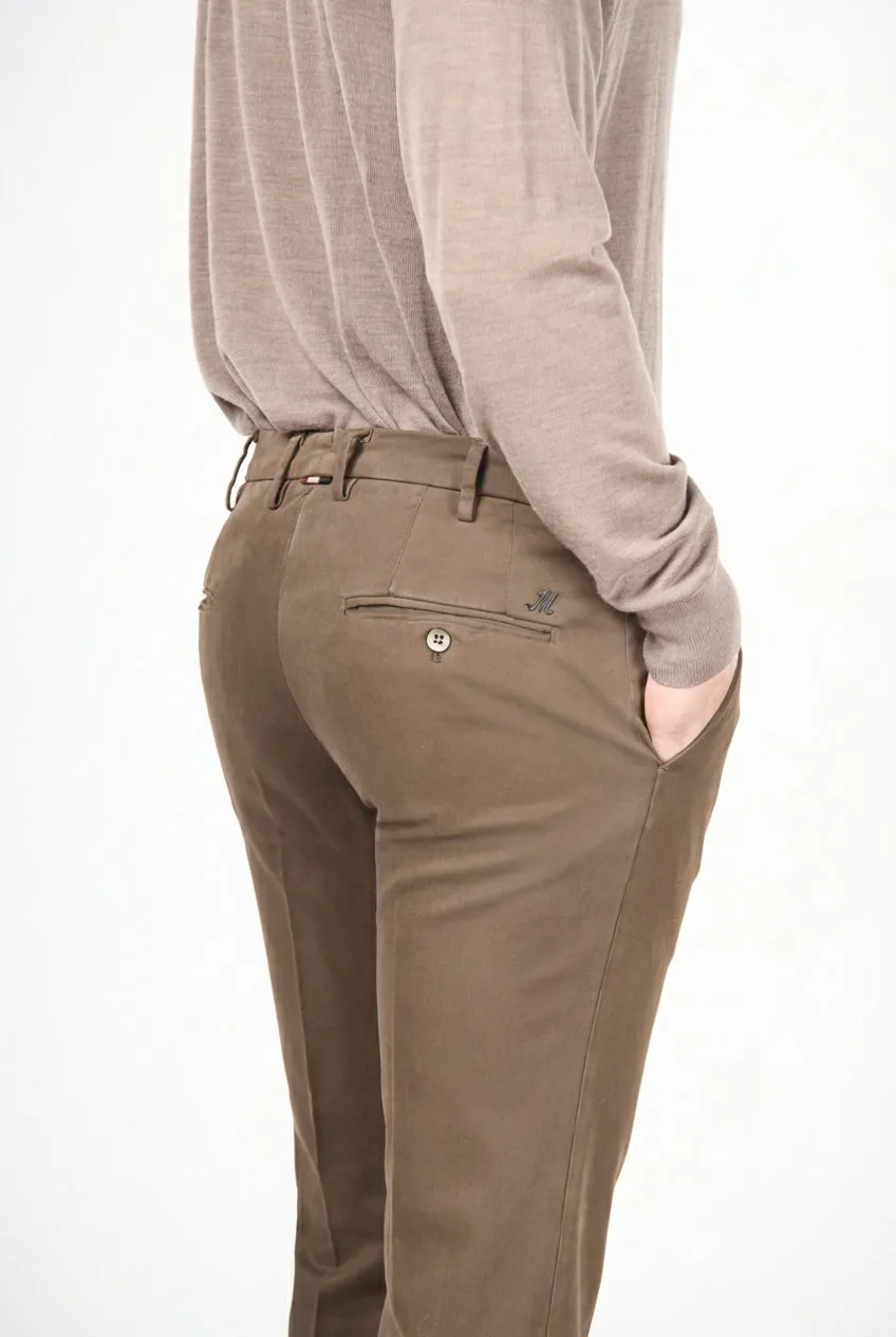 Mason's New York chino uomo marrone regular stretch
