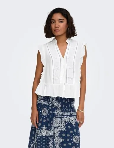 ONLY Onlhenny top bianco taglia L
