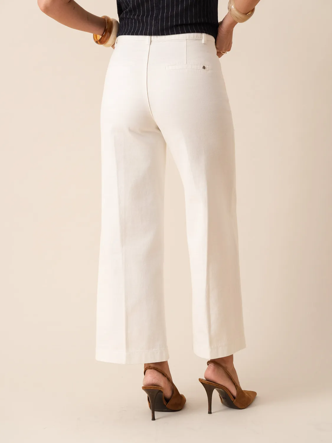Oraije Eleonorette jeans wide bianchi