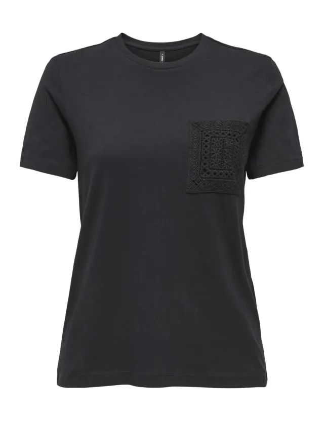 ONLY Onlenja Life t-shirt donna girocollo con taschino