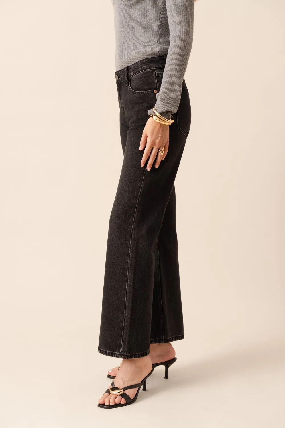 Oraije Carmen jeans straight grigio cotone