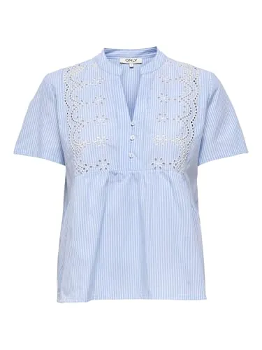 ONLY Onlskano Top Donna XS manica corta ricamato