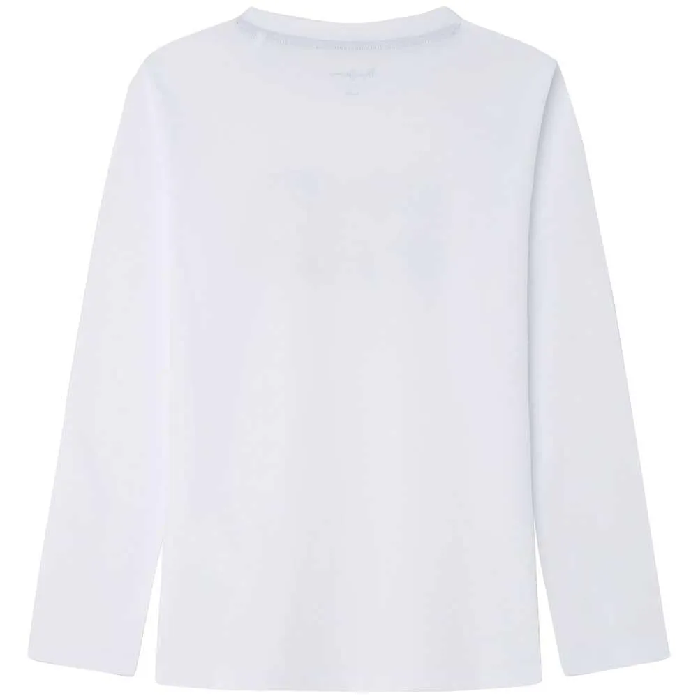 Pepe Jeans Clag LS Jr T-Shirt Bambino 10 Anni Stampa Bandiera