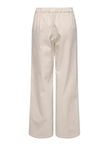 ONLY Onlstella pantaloni wide pull-up neri vita media