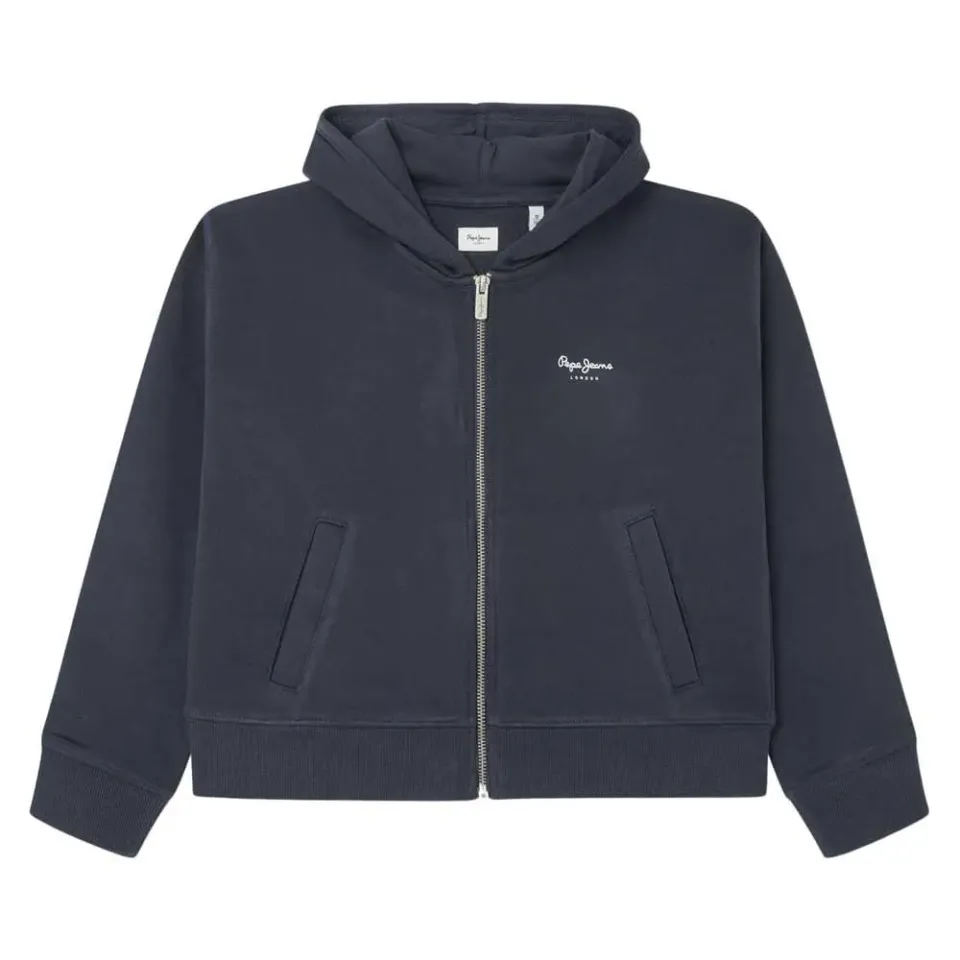 Pepe Jeans Vicky felpa bambina zip blu cotone