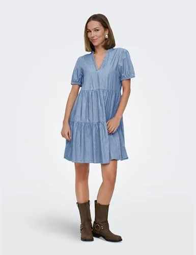 ONLY Onlnova Azure S/S Thea Dress Wvn vestito denim