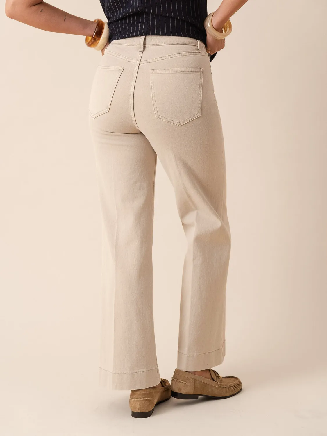 Oraije Vienna jeans larghi taupe denim