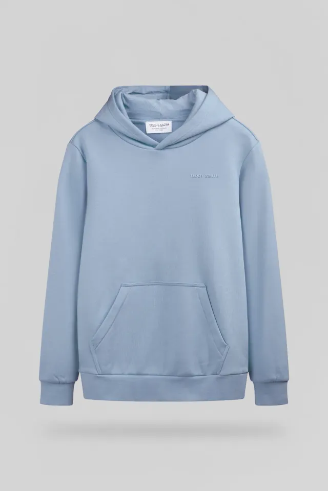 Teddy Smith S-Nark felpa bambino blu mineral cappuccio