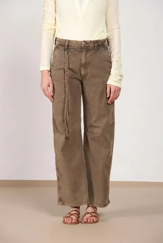 Mason's Valerie pantalone denim balloon donna beige