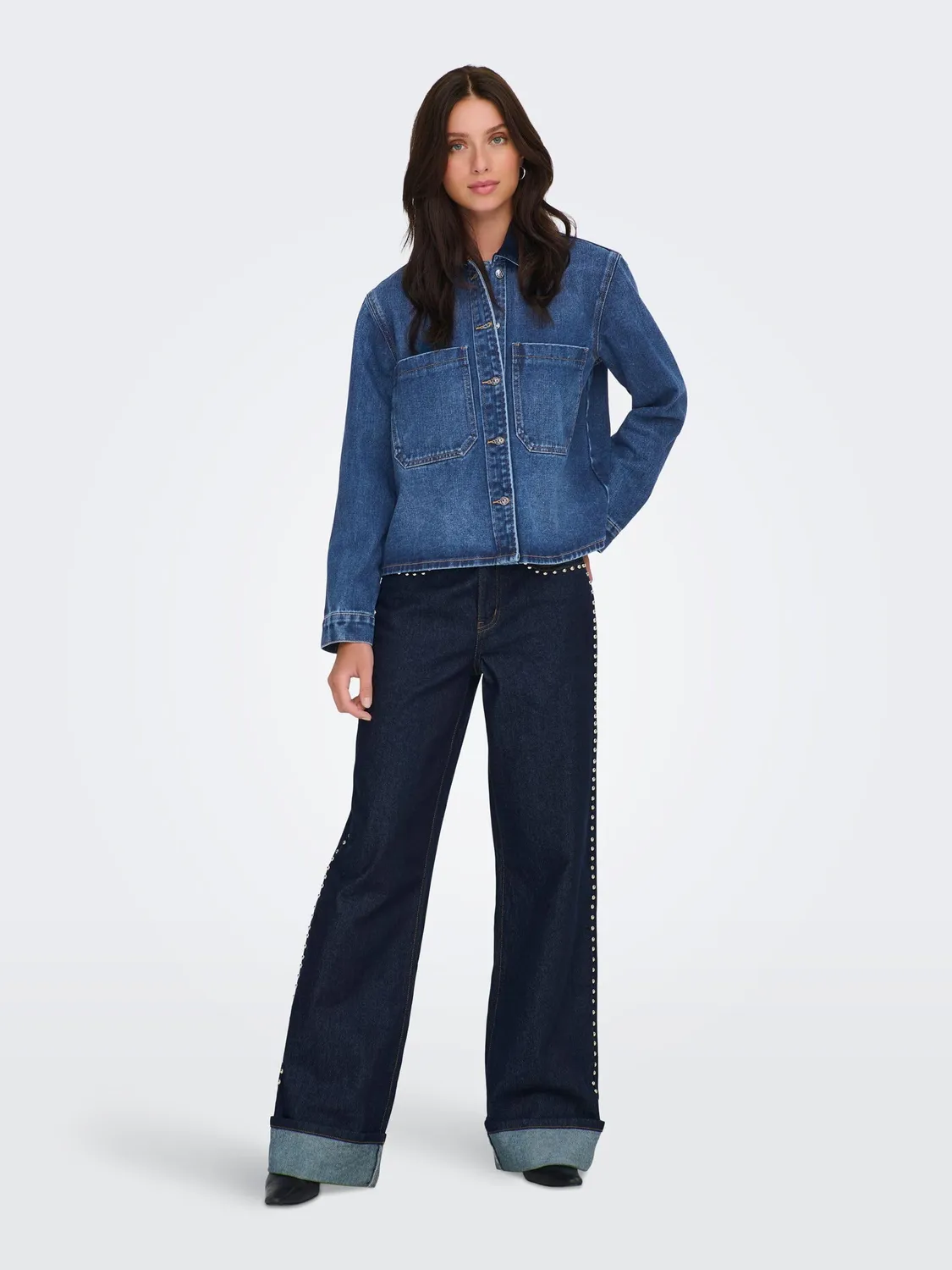 ONLY Onlcassie camicia jeans donna taglia L denim
