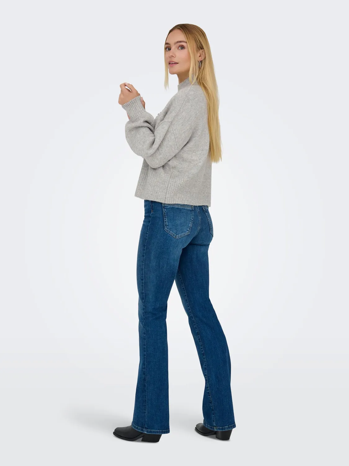 ONLY Onlwakefield Pullover Donna S Grigio Girocollo