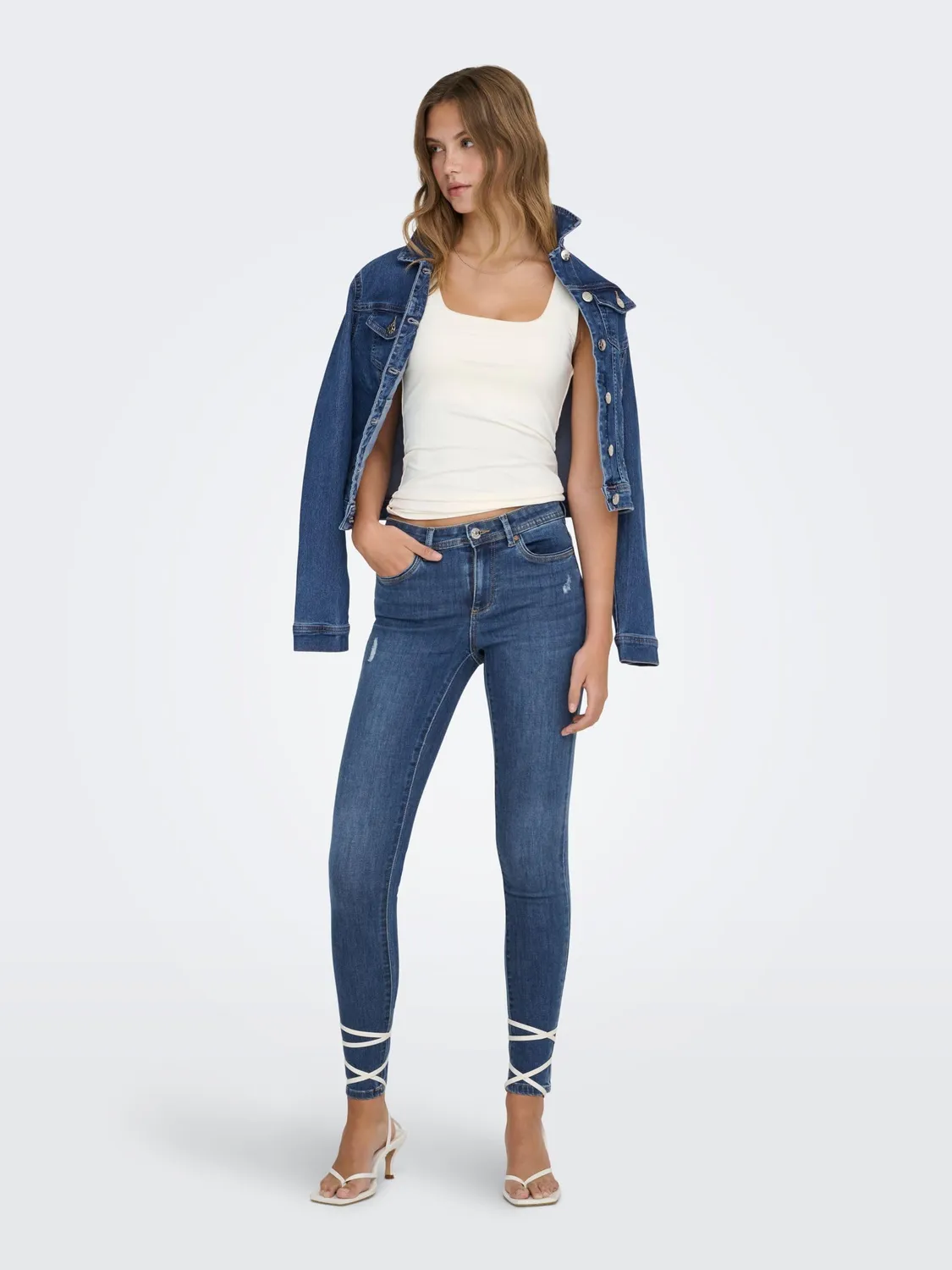 ONLY ONLWAUW jeans stretch donna vita media
