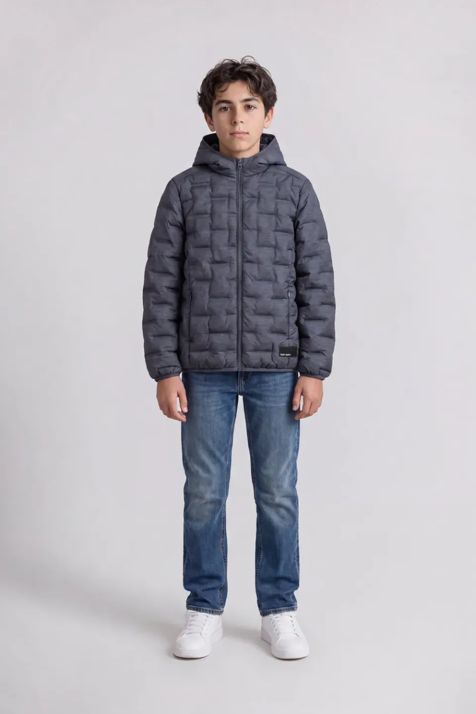 Teddy Smith Blighter JR piumino ragazzo black leggero cappuccio