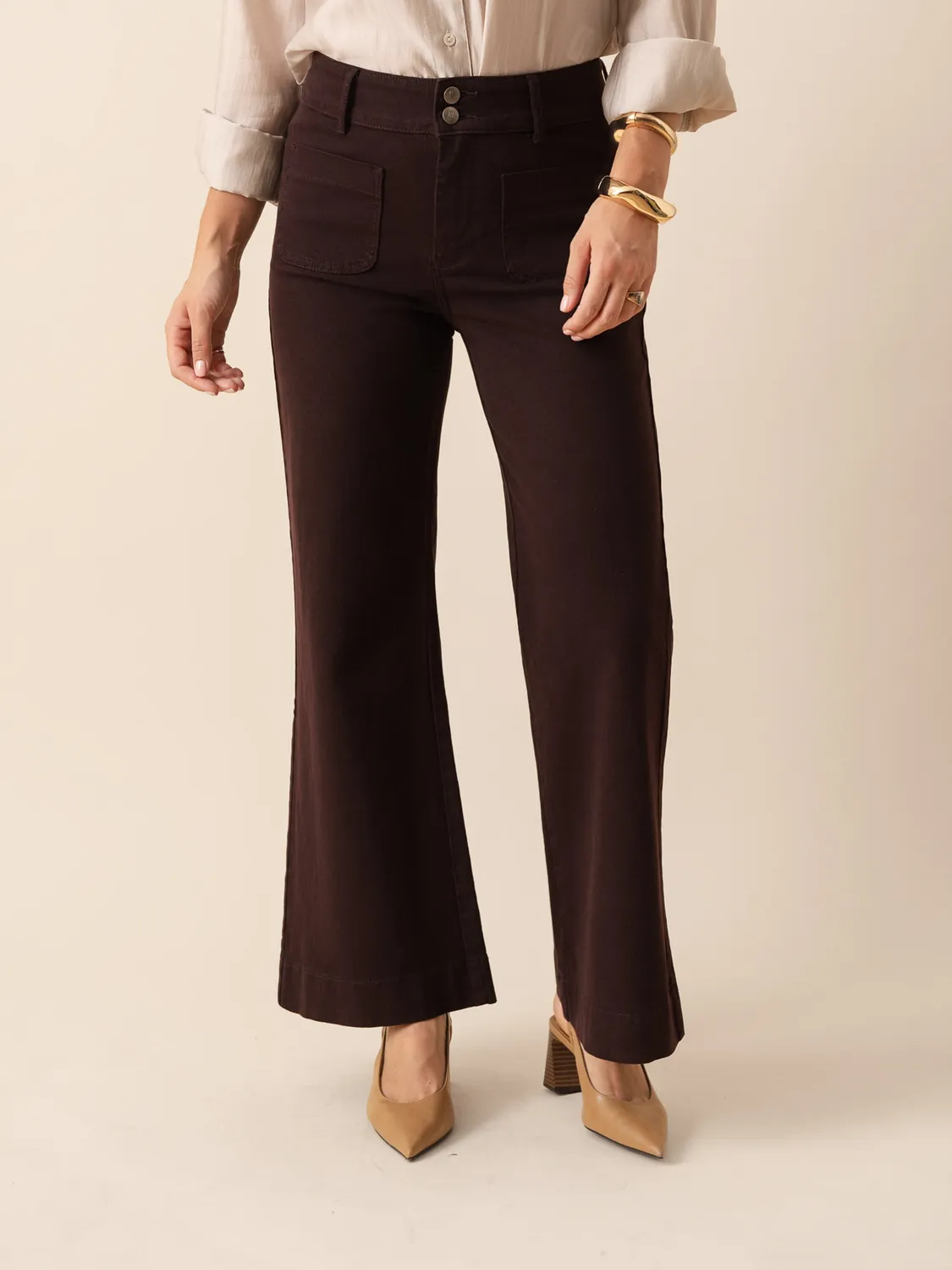 Oraije Elenette jeans flare melanzana