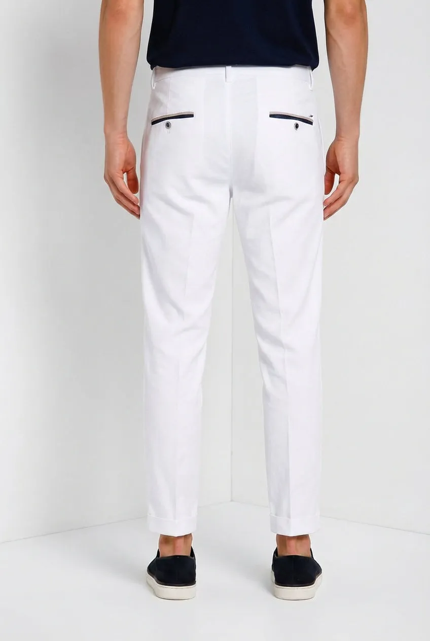 Mason's Torino Summer pantalone chino uomo bianco slim fit