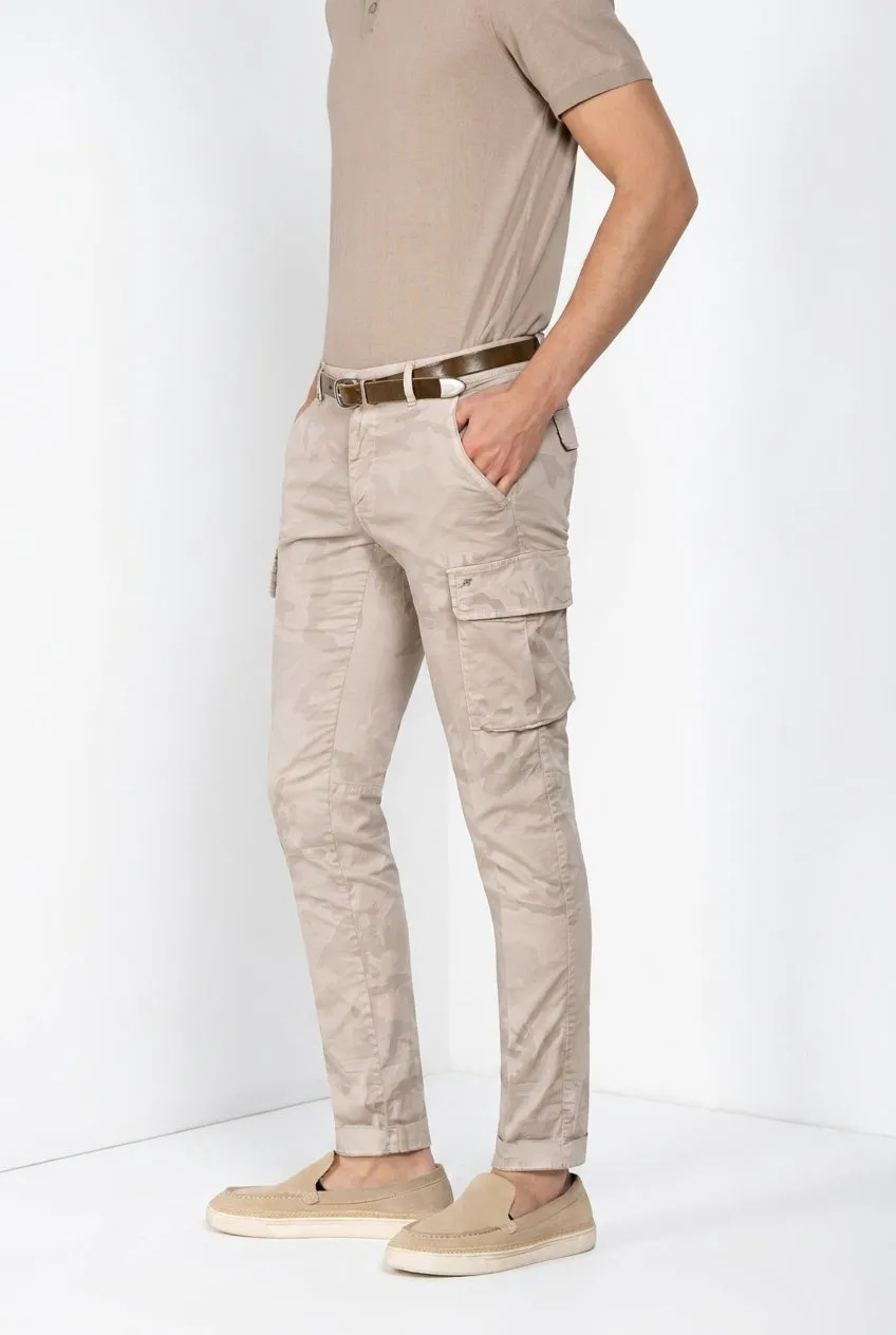 Mason's Chile pantalone cargo beige camouflage extra slim