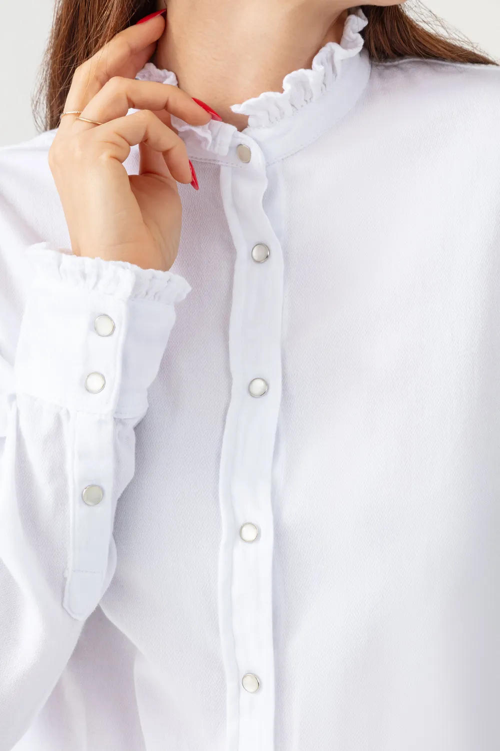Acquaverde Gaby camicia bianca White collo vittoriano