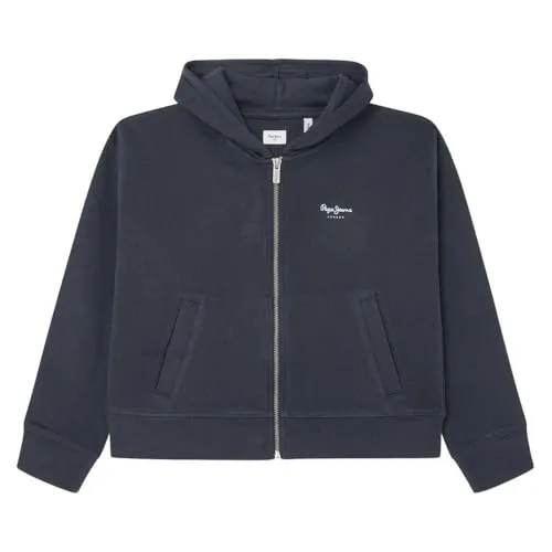 Pepe Jeans Vicky felpa bambina zip blu cotone