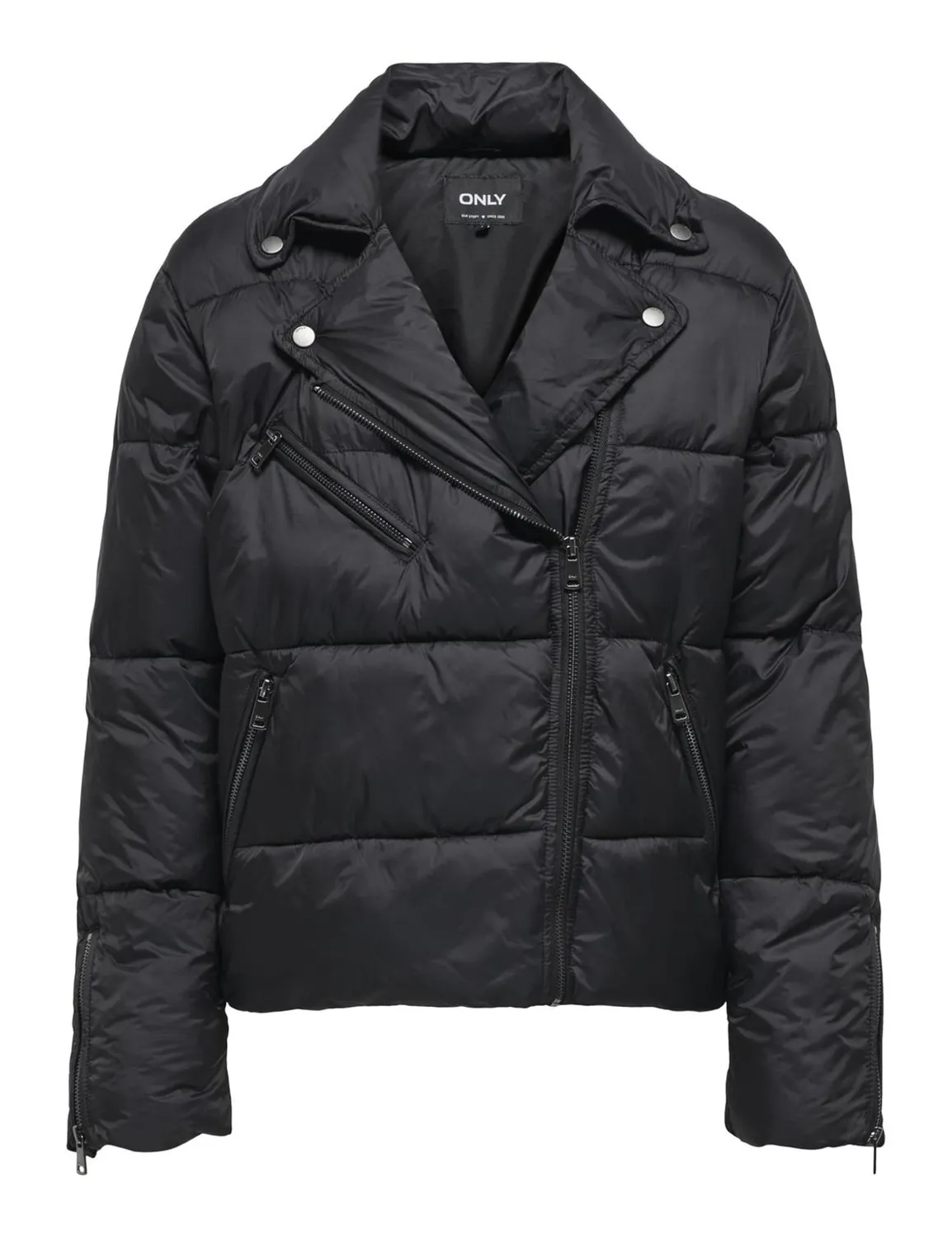 ONLY Onlvanilla Biker Giacca Imbottita Donna L Nera