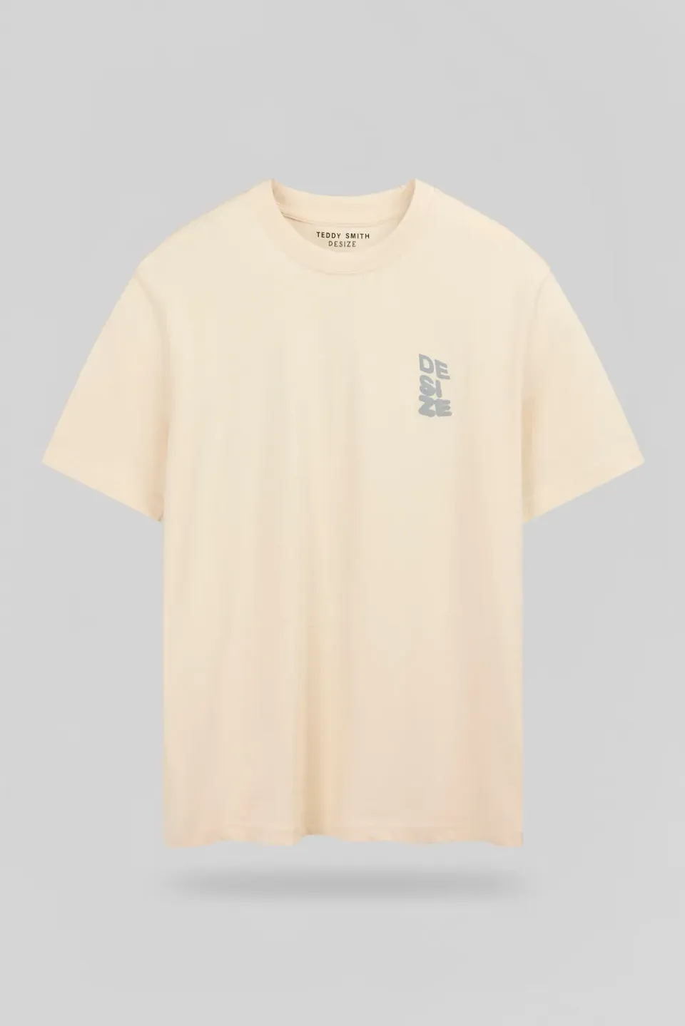 Teddy Smith T-Wall MC t-shirt uomo cream vestibilità ampia
