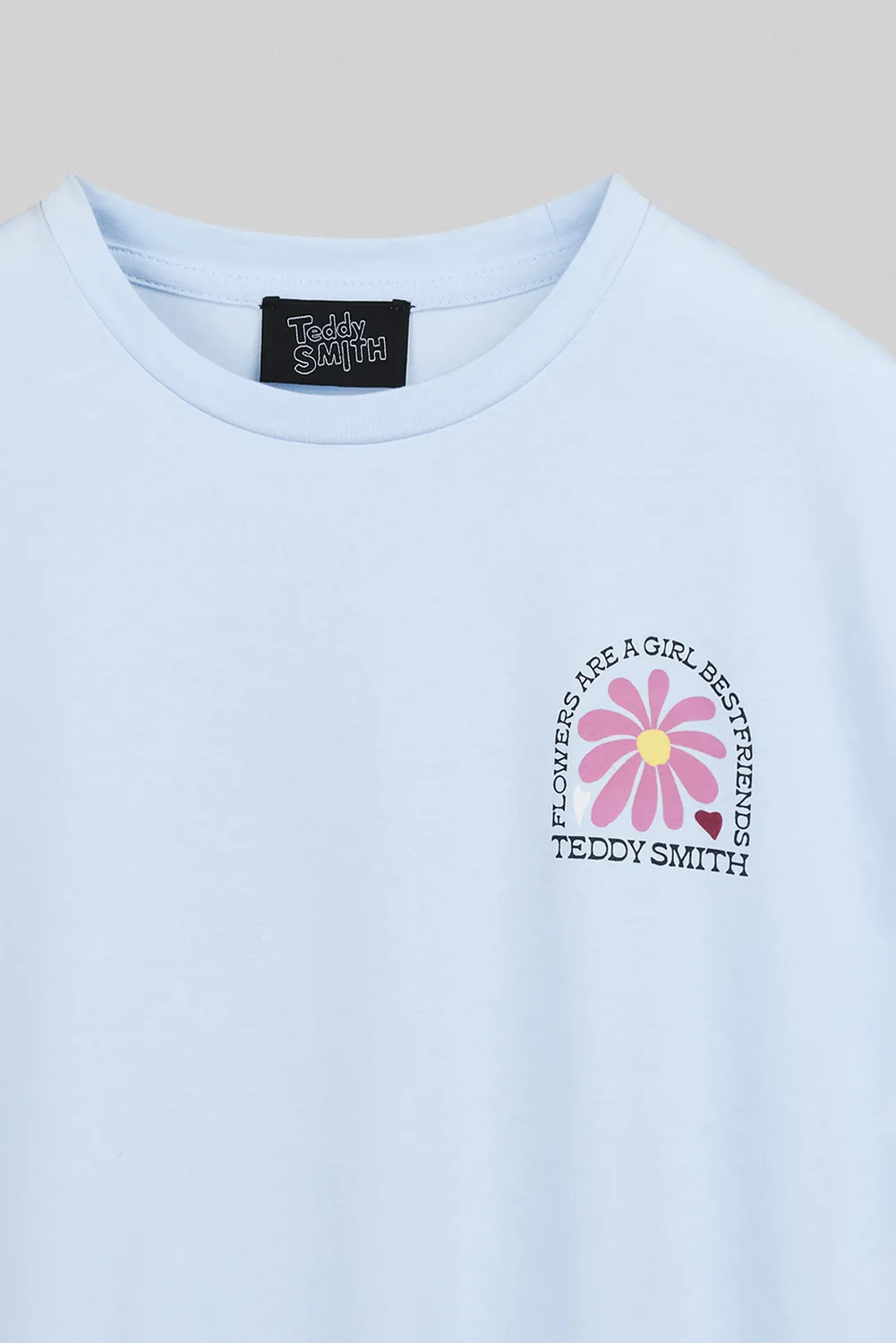 Teddy Smith T-Flowa t-shirt donna azzurro stampa fiori loose fit