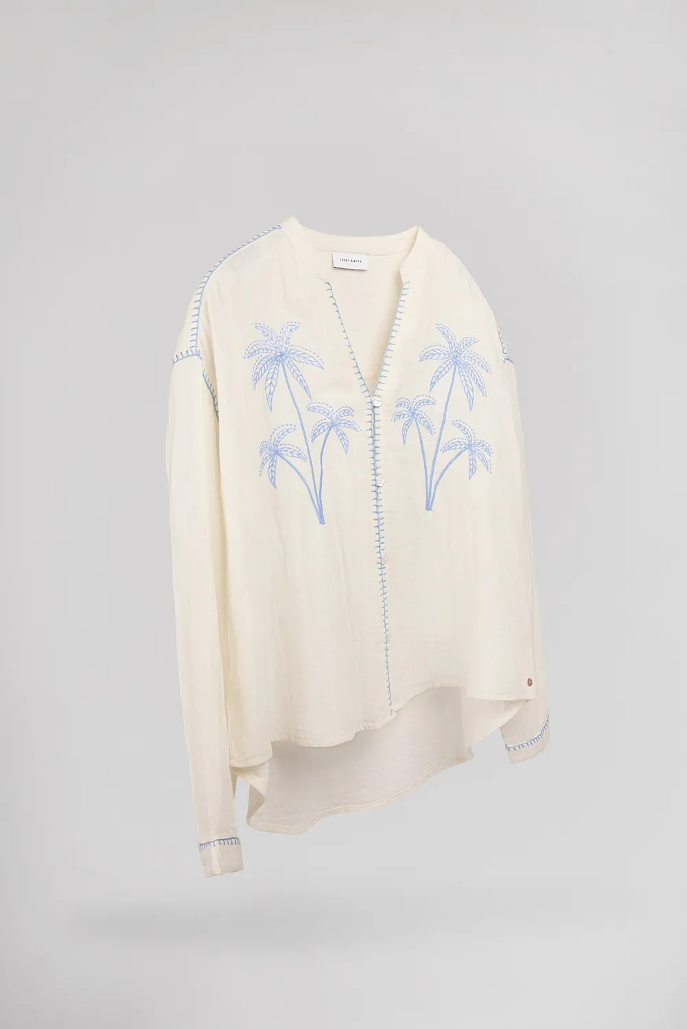 Teddy Smith C-Sarah Middle White camicia palme donna