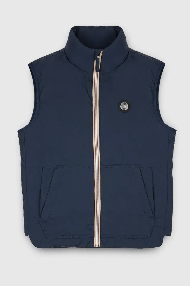 Teddy Smith B-Oly gilet uomo navy idrorepellente cappuccio