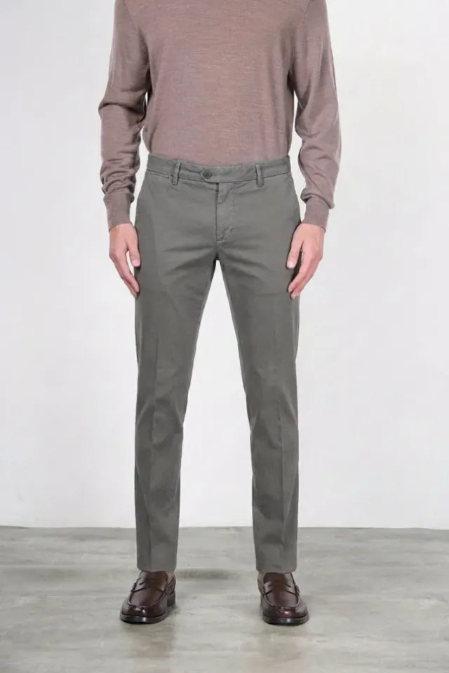 Mason's New York chino uomo grigio scuro regular fit gabardina
