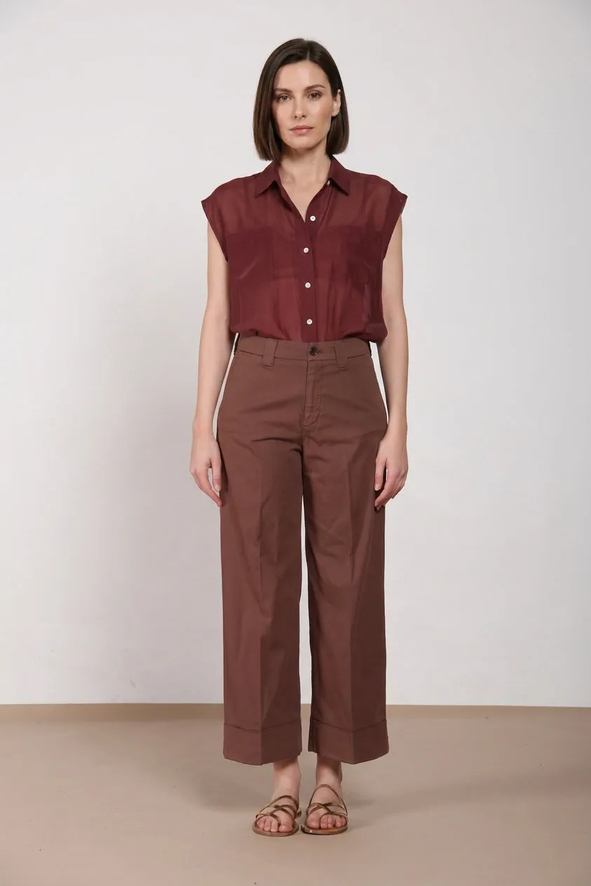 Mason's New York Studio Cropped pantalone chino marrone scuro