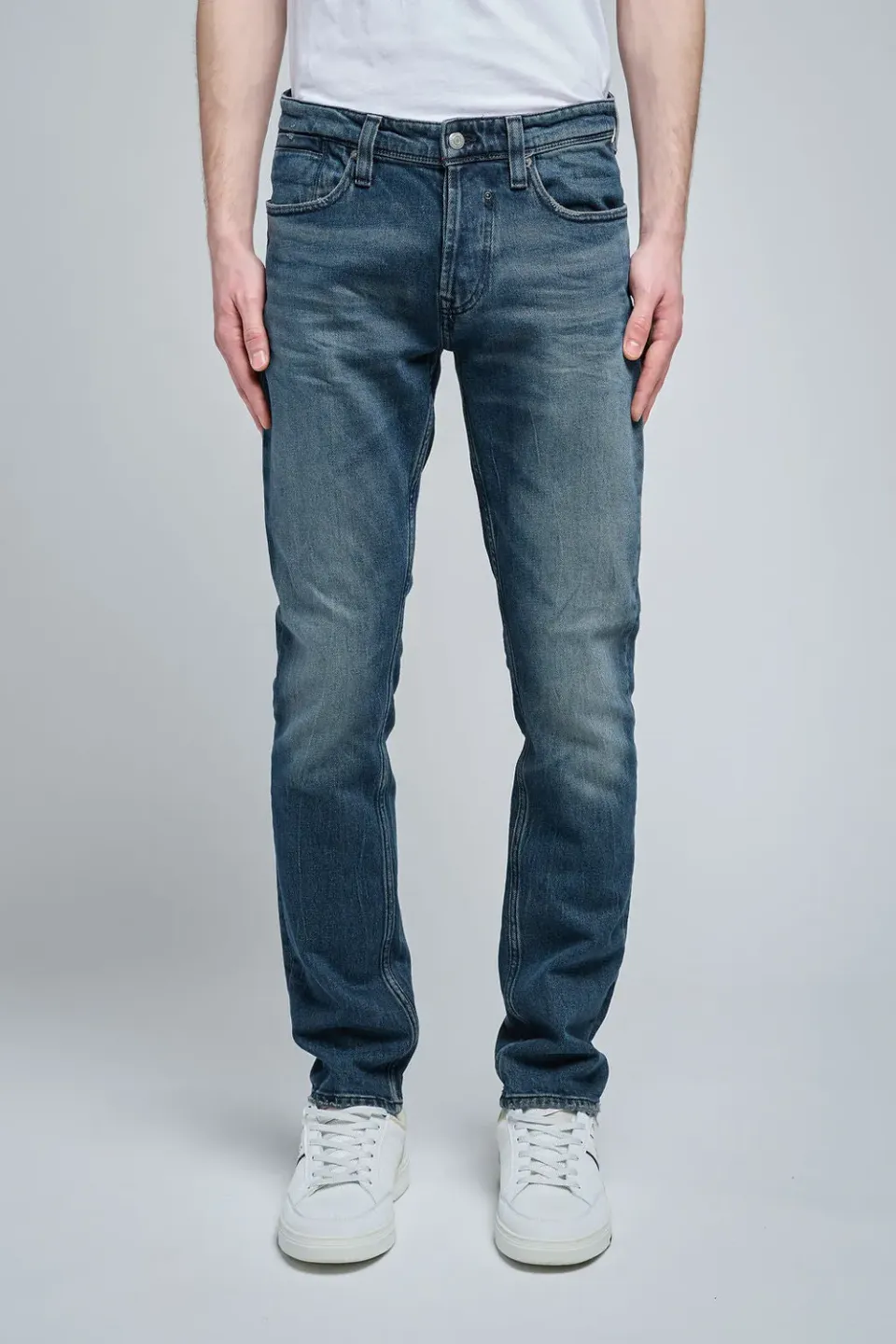 Teddy Smith Reg L32 Blue Black jeans uomo dritto stretch