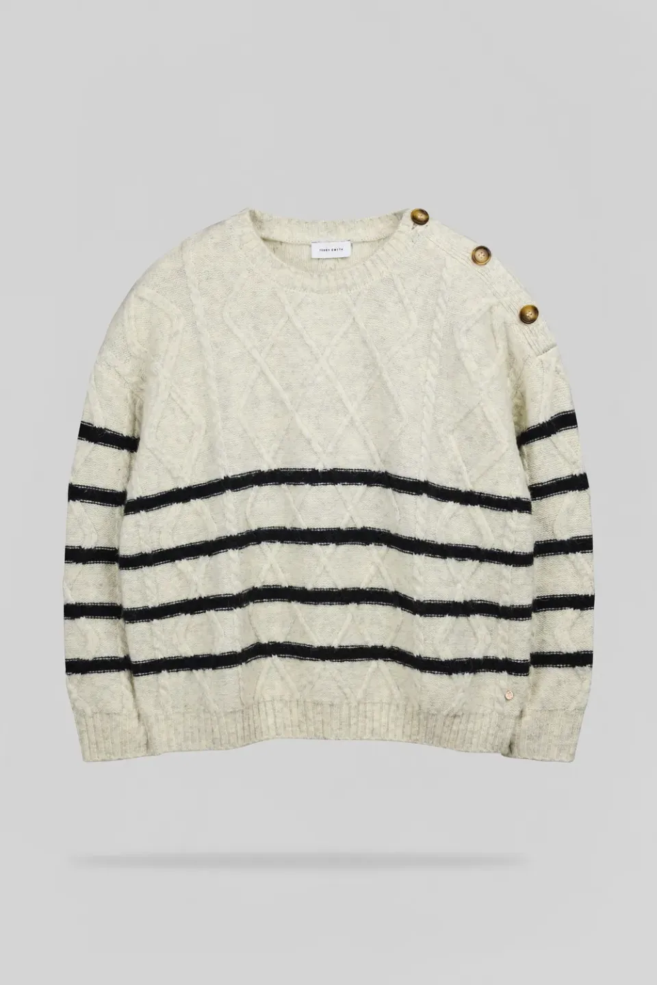 Teddy Smith P-Pola pullover oversize trecce avorio donna