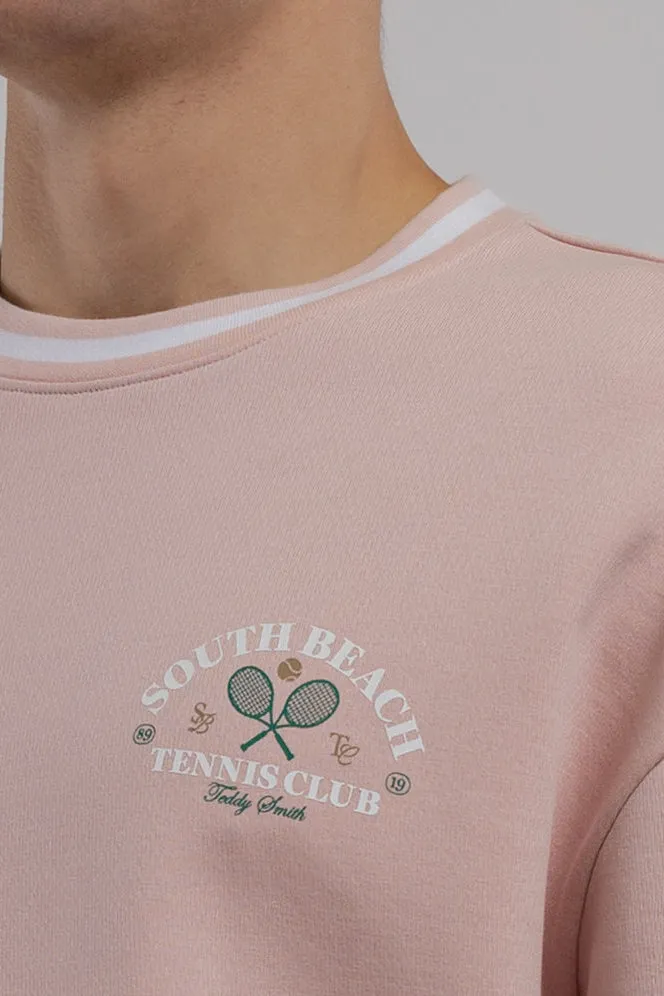 Teddy Smith S-House RC Felpa girocollo Rose Pastel french terry
