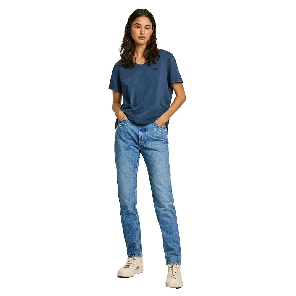 Pepe Jeans Fabiana T-shirt Donna Bianco Logo Ricamato