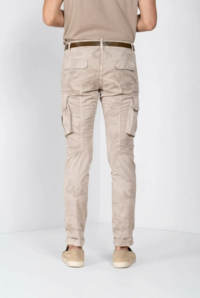 Mason's Chile pantalone cargo beige camouflage extra slim
