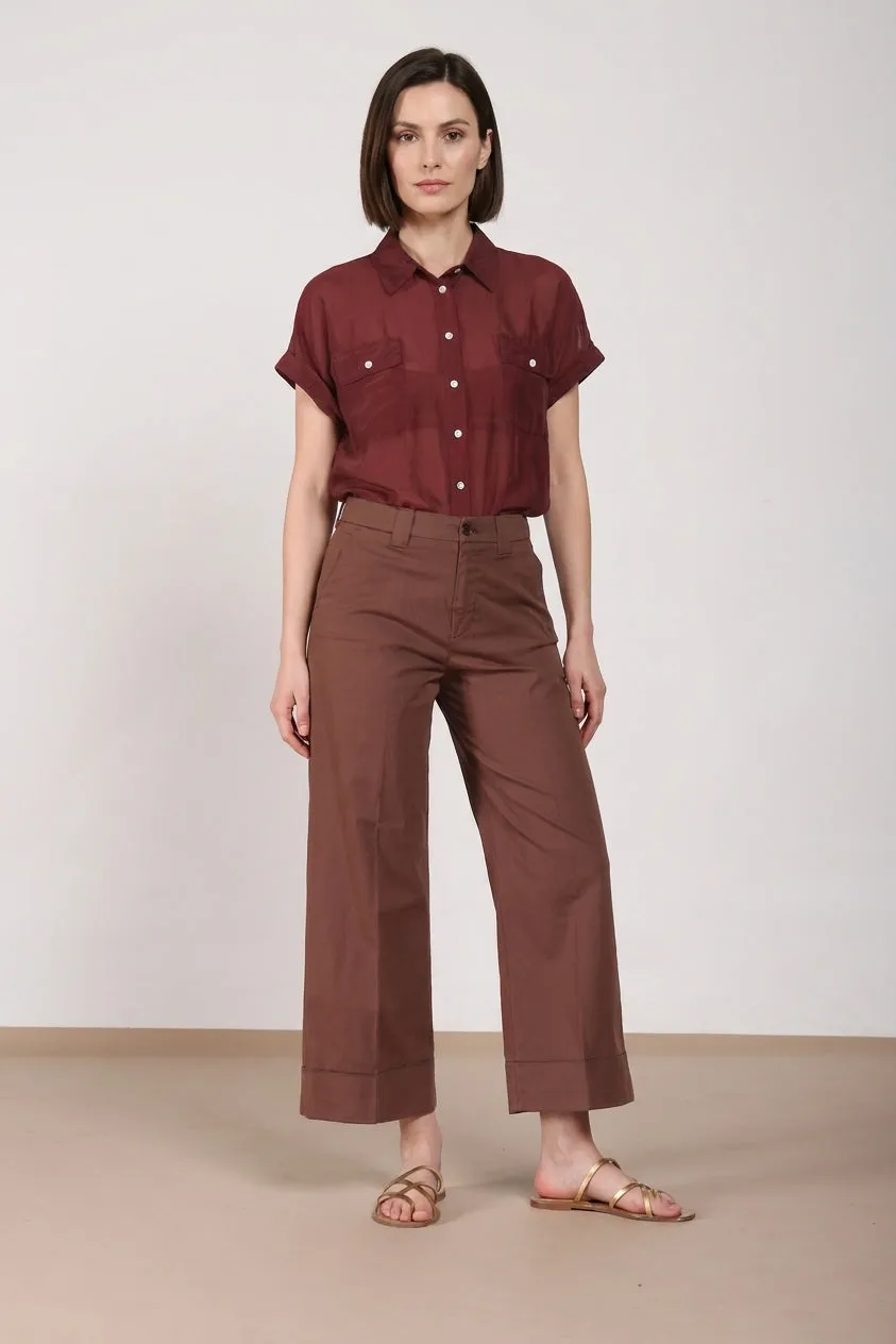 Mason's New York Studio Cropped pantalone chino marrone scuro