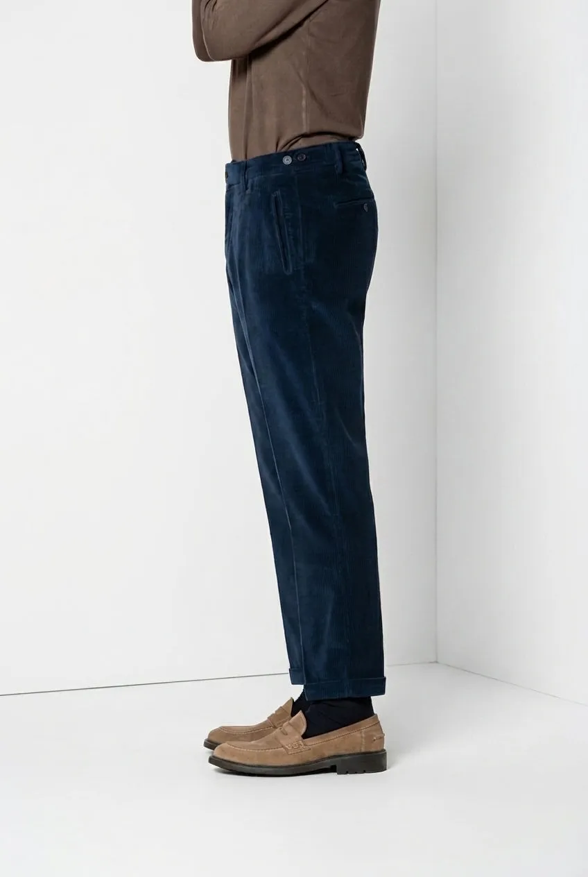 Mason's Don Johnson 2 Pinces chino uomo blu navy velluto