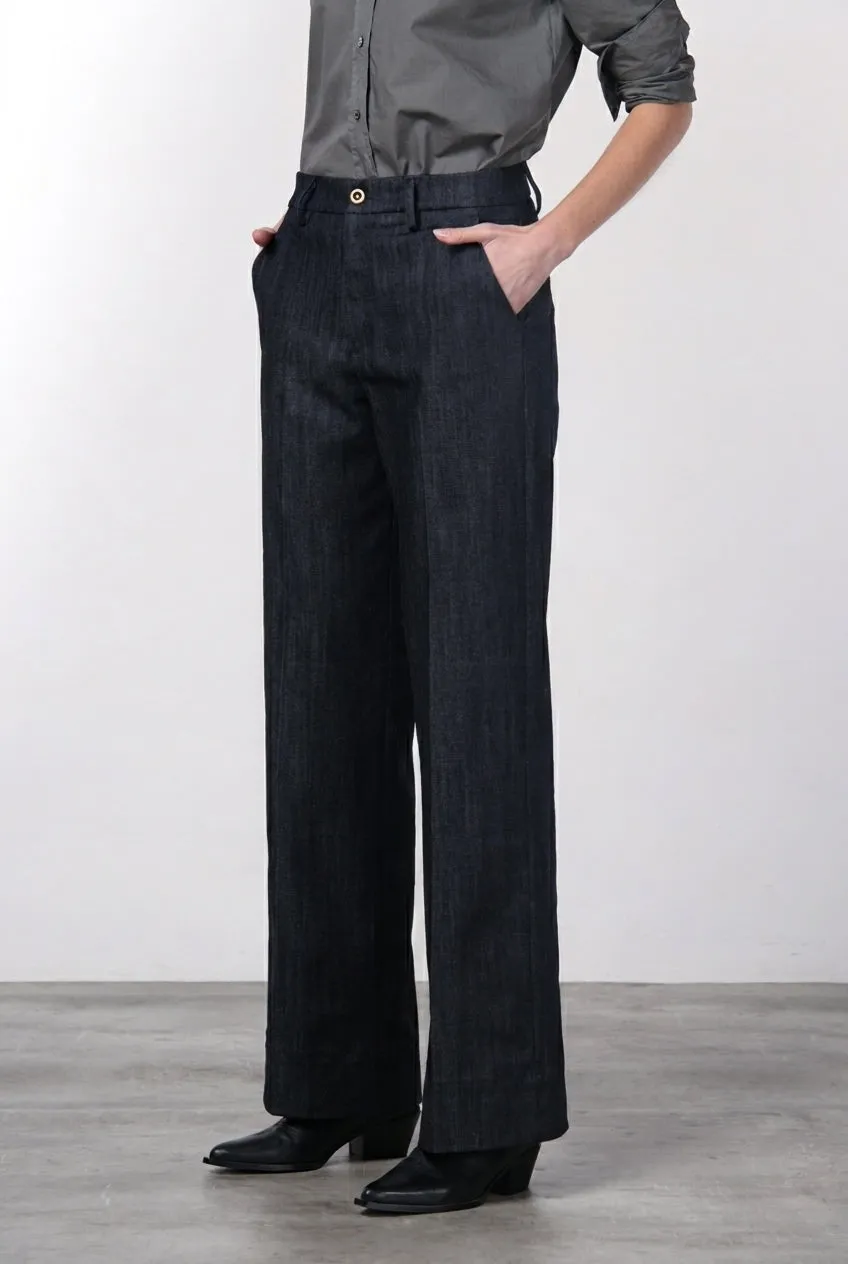 Mason's New York Studio pantalone chino donna straight blu navy